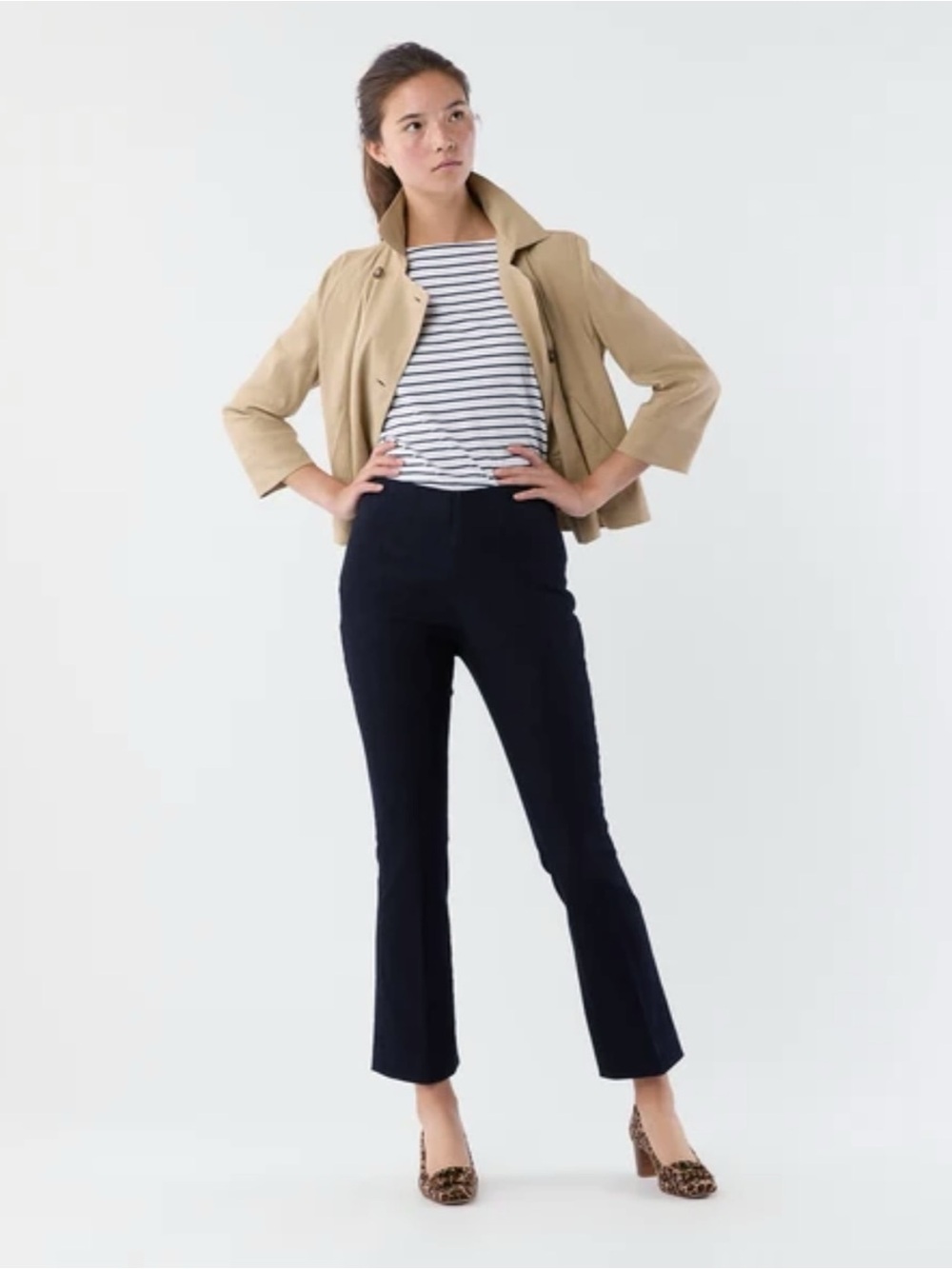 Ann Mashburn Faye Flare Cropped Pants in Indigo Stretch Denim Size S